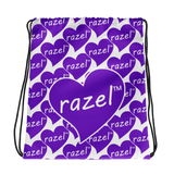 razel™ Purple Hearted Motif Drawstring Bag