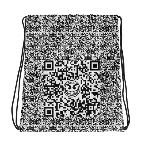 razel™ Face QR Code Motif Drawstring Bag