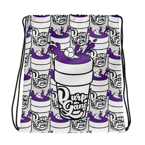 Purp Gang Double Cup Motif Drawstring Bag