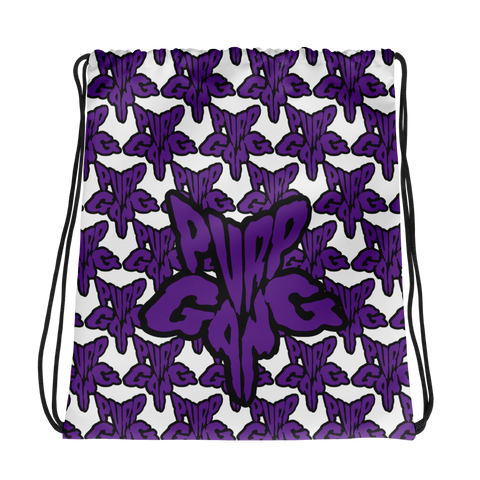 Purp Gang Rock Star Motif Drawstring Bag