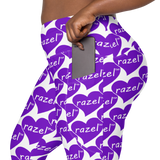 razel™ Purple Hearted Motif Pocket Leggings