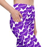 razel™ Purple Hearted Motif Pocket Leggings