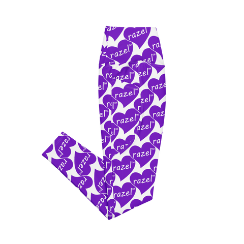 razel™ Purple Hearted Motif Pocket Leggings