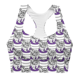 Purp Gang Double Cup Motif Crop Top