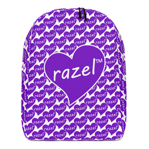 razel™ Purple Hearted Motif Minimalist Backpack