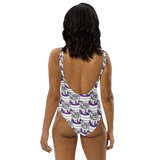 Purp Gang Double Cup Motif One-Piece Swimsuit