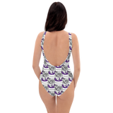 Purp Gang Double Cup Motif One-Piece Swimsuit