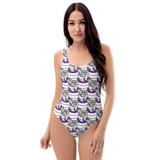 Purp Gang Double Cup Motif One-Piece Swimsuit