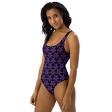 Purp Gang Rock Star Motif One-Piece Swimsuit