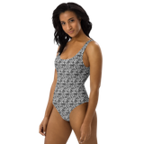 razel™ Face QR Code Motif One-Piece Swimsuit