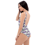 Purp Gang Double Cup Motif One-Piece Swimsuit