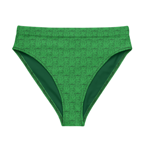 Marijuana Tree Star Motif High-Waisted Bikini Bottom