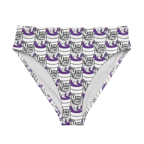 Purp Gang Double Cup Motif High-Waisted Bikini Bottom