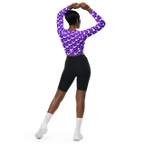 razel™ Purple Hearted Motif Long-Sleeve Crop Top