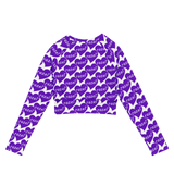 razel™ Purple Hearted Motif Long-Sleeve Crop Top