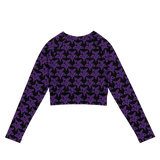 Purp Gang Rock Star Motif Long-Sleeve Crop Top