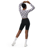 Purp Gang Double Cup Motif Long-Sleeve Crop Top