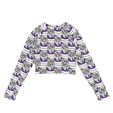 Purp Gang Double Cup Motif Long-Sleeve Crop Top