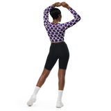 Purp Gang Rock Star Motif Long-Sleeve Crop Top