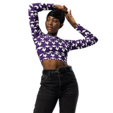 Purp Gang Rock Star Motif Long-Sleeve Crop Top