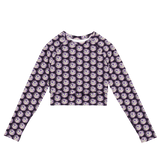 Thousand Eyes of razel™ Motif Long-Sleeve Crop Top