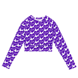 razel™ Purple Hearted Motif Long-Sleeve Crop Top