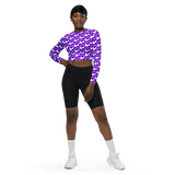 razel™ Purple Hearted Motif Long-Sleeve Crop Top