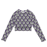 razel™ Gang Drip Face Motif Long-Sleeve Crop Top