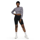 razel™ Gang Drip Face Motif Long-Sleeve Crop Top