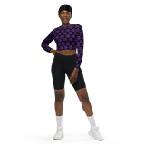 Purp Gang Rock Star Motif Long-Sleeve Crop Top