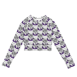 Purp Gang Double Cup Motif Long-Sleeve Crop Top