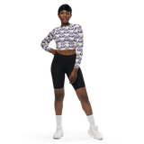 Purp Gang Double Cup Motif Long-Sleeve Crop Top