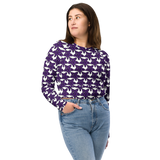 Purp Gang Rock Star Motif Long-Sleeve Crop Top