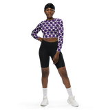 Purp Gang Rock Star Motif Long-Sleeve Crop Top