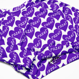 razel™ Purple Hearted Motif Long-Sleeve Crop Top