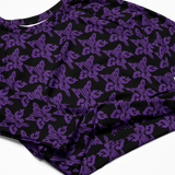 Purp Gang Rock Star Motif Long-Sleeve Crop Top