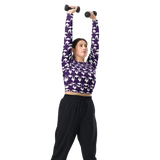 Purp Gang Rock Star Motif Long-Sleeve Crop Top