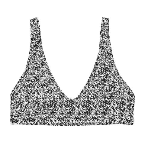 razel™ Face QR Code Motif Padded Bikini Top