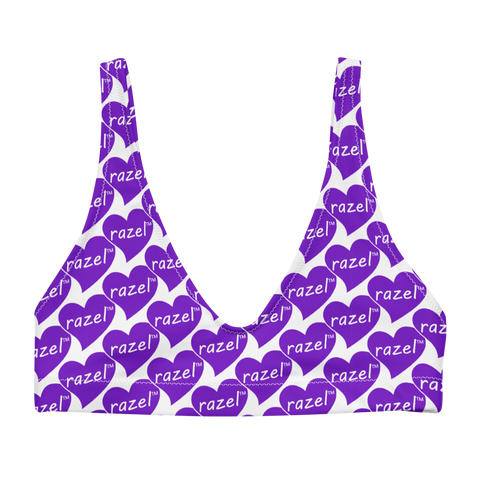 razel™ Purple Hearted Motif Padded Bikini Top