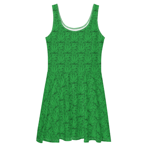 Marijuana Tree Star Motif Sun Dress