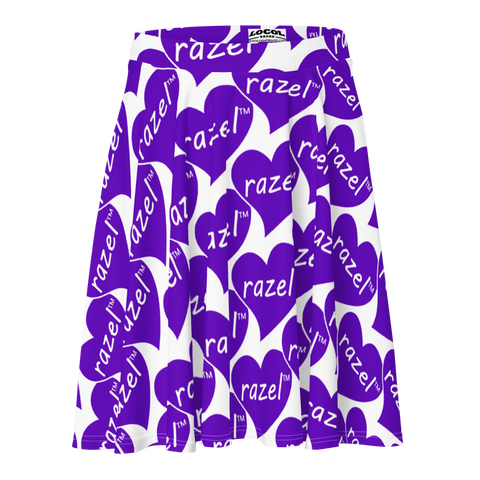 razel™ Purple Hearted Motif Sun Skirt