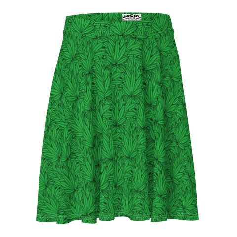 Marijuana Tree Star Motif Sun Skirt