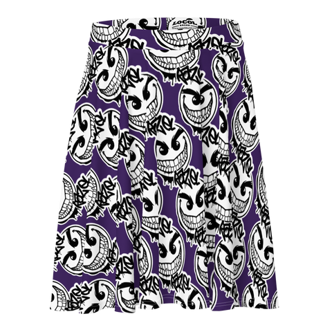 razel™ Gang Drip Face Motif Sun Skirt