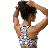 Purp Gang Double Cup Motif Sports Bra