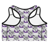 Purp Gang Double Cup Motif Sports Bra