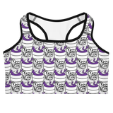 Purp Gang Double Cup Motif Sports Bra