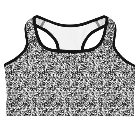 razel™ Face QR Code Motif Sports Bra