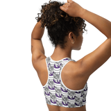 Purp Gang Double Cup Motif Sports Bra