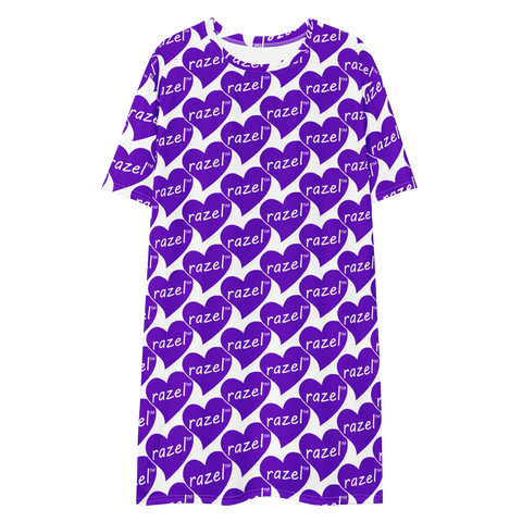 razel™ Purple Hearted Motif T-shirt Dress