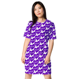 razel™ Purple Hearted Motif T-shirt Dress